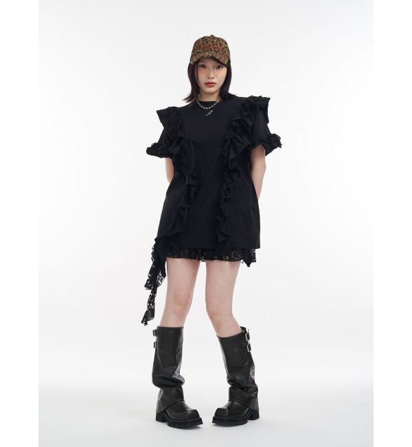 jouetie「フリルドッキングルーズTシャツ」|Tシャツ・カットソー|