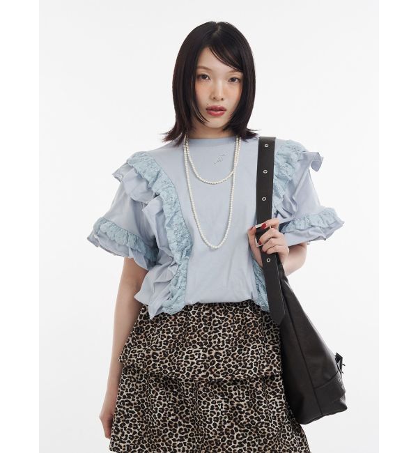 jouetie「フリルドッキングルーズTシャツ」|Tシャツ・カットソー|
