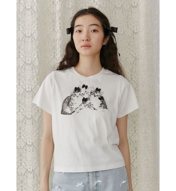 merry jenny「CAT ribbon Tee」|Tシャツ・カットソー|