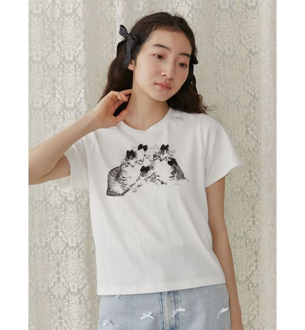 merry jenny「CAT ribbon Tee」|Tシャツ・カットソー|