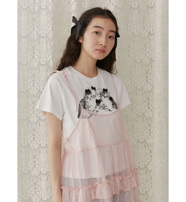 merry jenny「CAT ribbon Tee」|Tシャツ・カットソー|