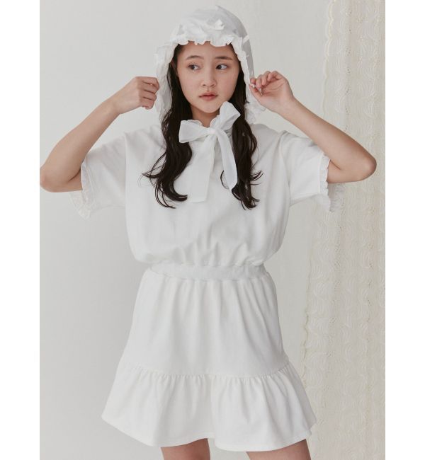 merry jenny「リボンフードミニワンピース」|ワンピース|オフホワイト
