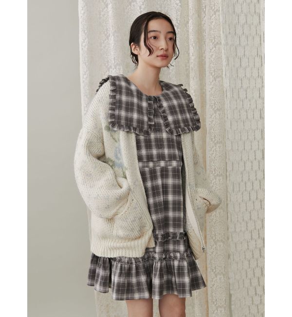 merry jenny「checkスクエアカラーミニワンピース」|ワンピース|
