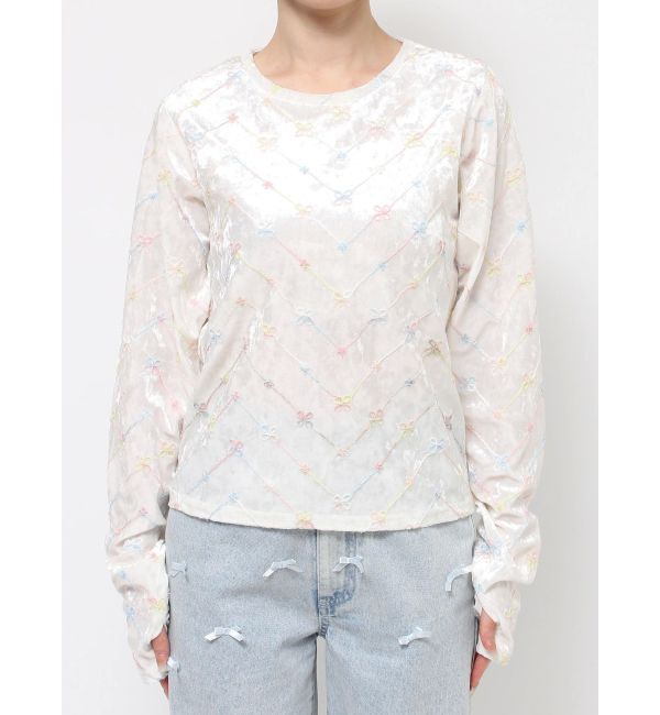 merry jenny「petit flower embroidery tops」|Tシャツ・カットソー|