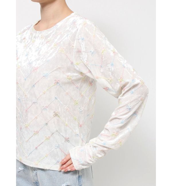 merry jenny「petit flower embroidery tops」|Tシャツ・カットソー|