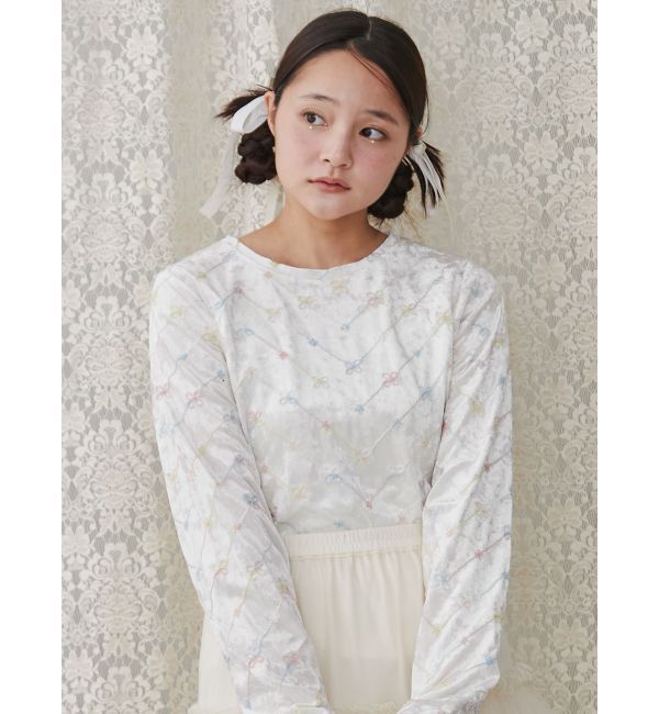 merry jenny「petit flower embroidery tops」|Tシャツ・カットソー|