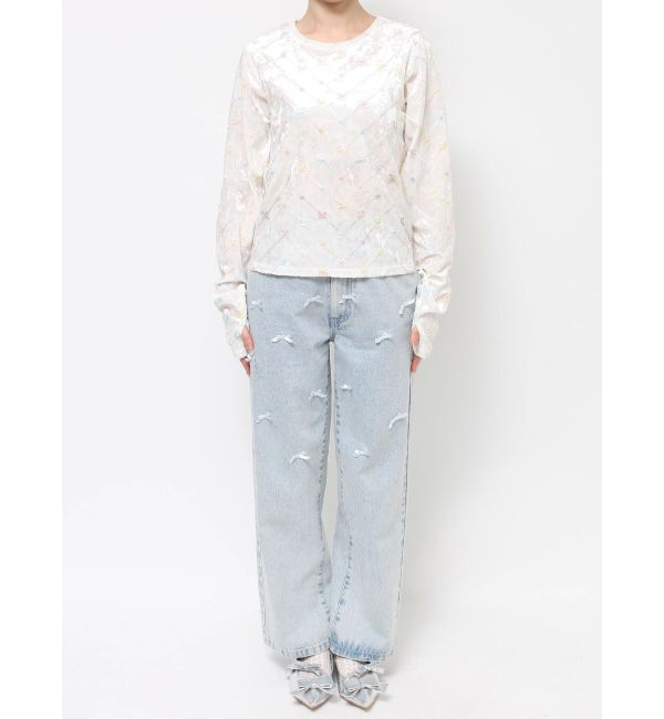 merry jenny「petit flower embroidery tops」|Tシャツ・カットソー|