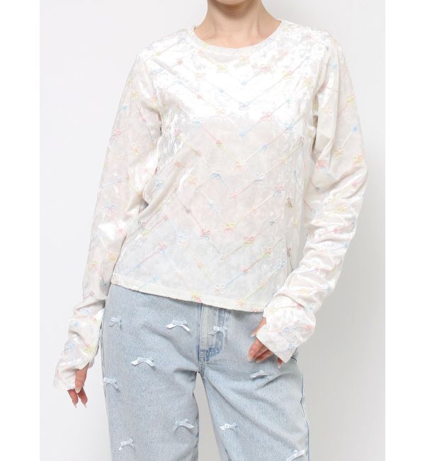 merry jenny「petit flower embroidery tops」|Tシャツ・カットソー|