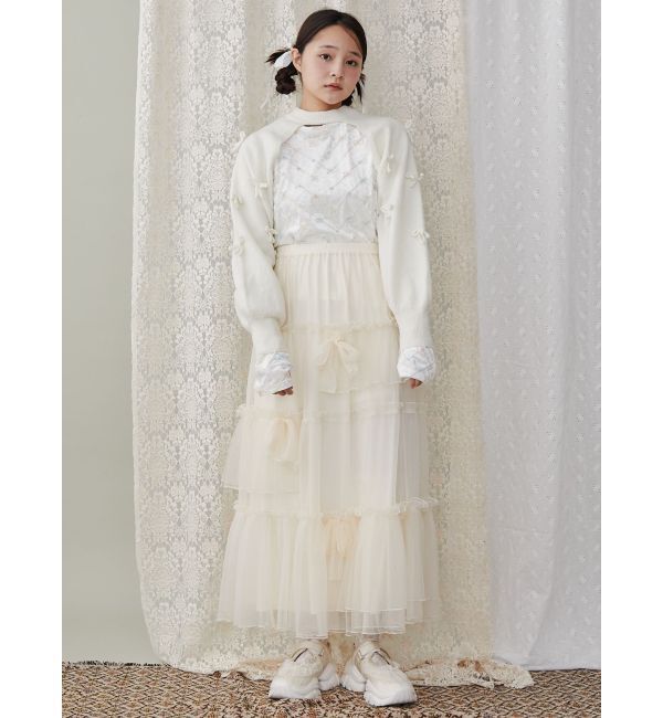 merry jenny「petit flower embroidery tops」|Tシャツ・カットソー|