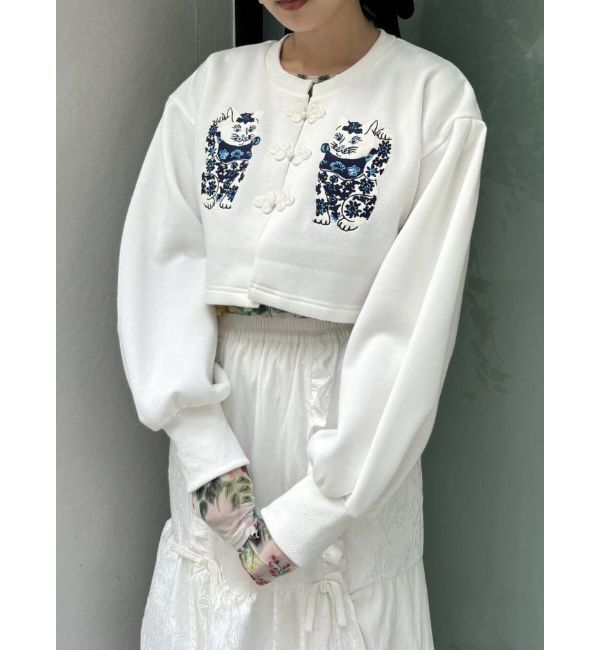 merry jenny「【KEITA MARUYAMAコラボ】まねきねこチャイナカーディガン」|Tシャツ・カットソー|