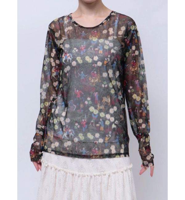 merry jenny「【KEITA MARUYAMAコラボ】パターンシアーメッシュtops」|Tシャツ・カットソー|