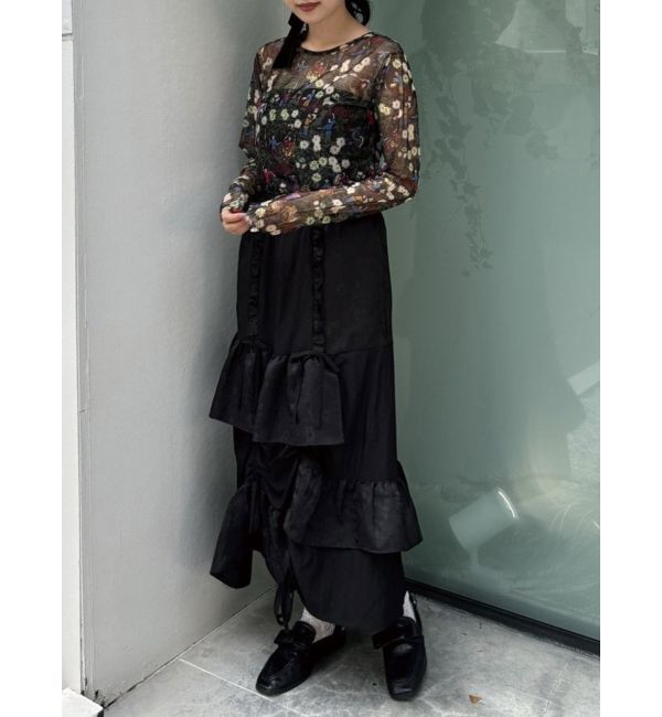 merry jenny「【KEITA MARUYAMAコラボ】パターンシアーメッシュtops」|Tシャツ・カットソー|