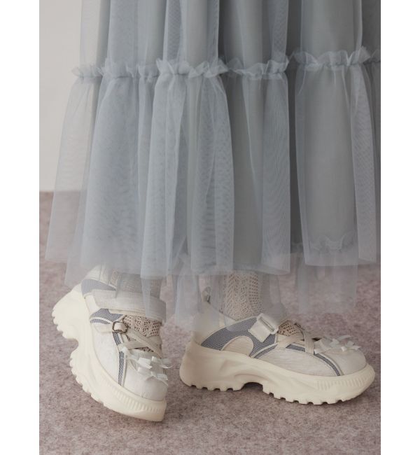 merry jenny「ribbonジャガードスニーカー」|スニーカー|ブルー