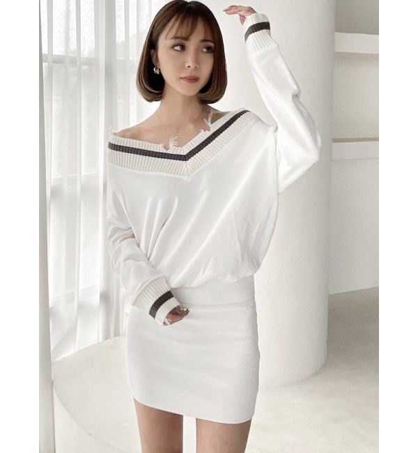 GYDA「Vネックグラインダードッキングスウェットワンピース」|ワンピース|