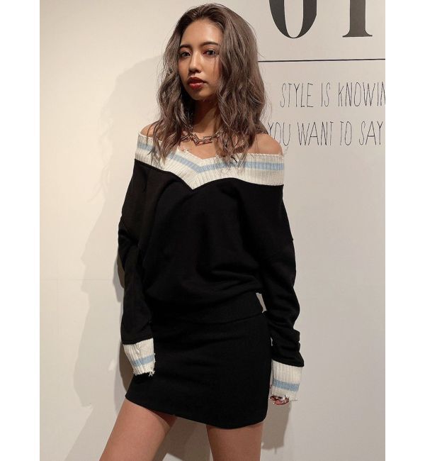 GYDA「Vネックグラインダードッキングスウェットワンピース」|ワンピース|