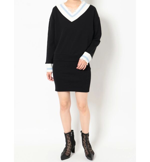 GYDA「Vネックグラインダードッキングスウェットワンピース」|ワンピース|