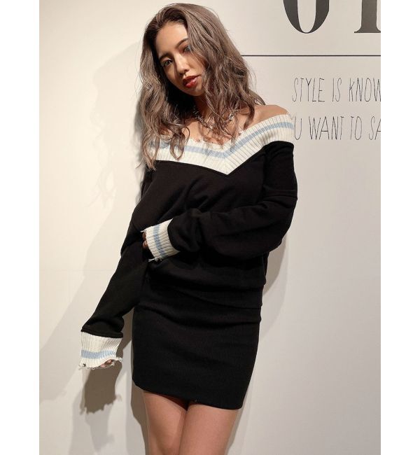 GYDA「Vネックグラインダードッキングスウェットワンピース」|ワンピース|