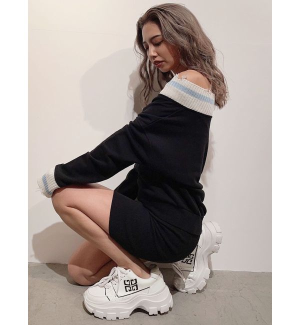 GYDA「Vネックグラインダードッキングスウェットワンピース」|ワンピース|