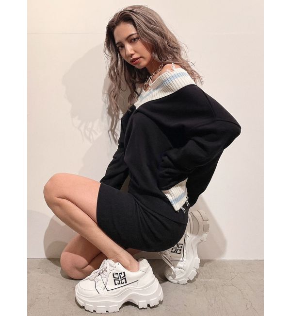 GYDA「Vネックグラインダードッキングスウェットワンピース」|ワンピース|