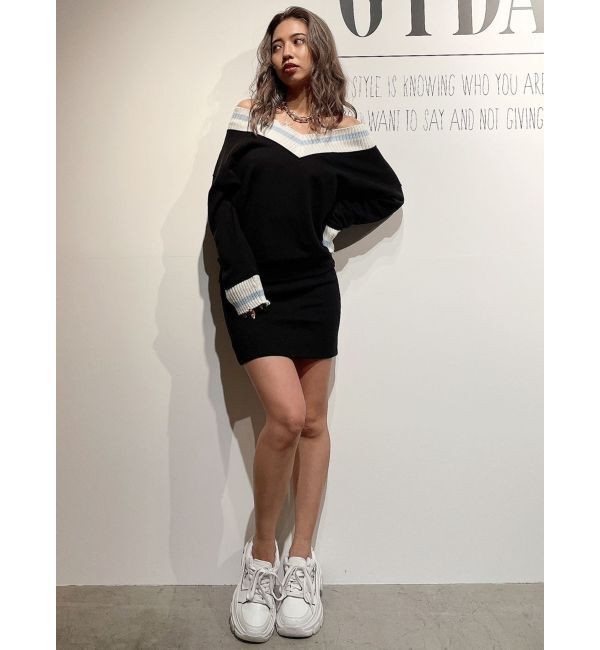 GYDA「Vネックグラインダードッキングスウェットワンピース」|ワンピース|