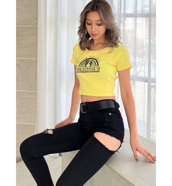 GYDA「SUNBATHINGブリーチSHORT Tシャツ」|Tシャツ・カットソー|