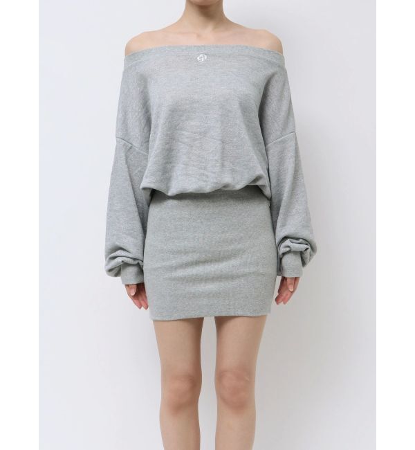 GYDA「GDドッキングオフショルGLITTERスウェットワンピース」|ワンピース|