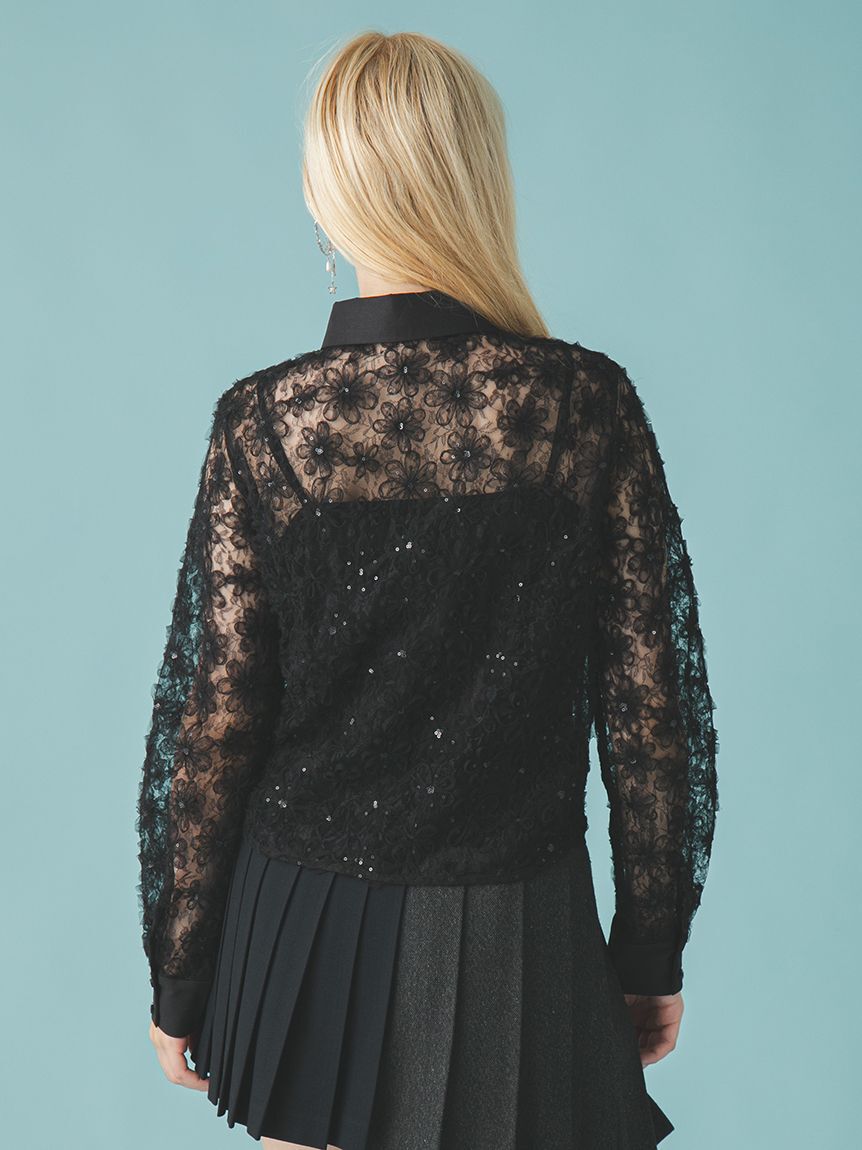 FURFUR「立体フラワーレースブラウス」|シャツ・ブラウス|