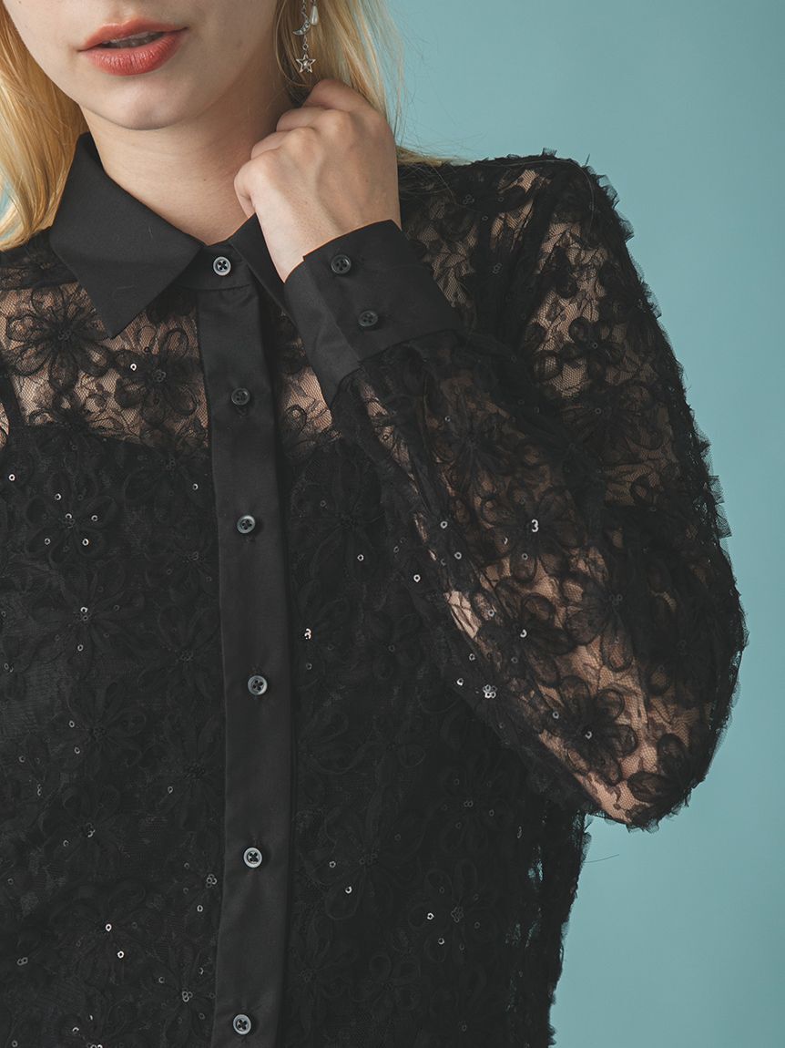 FURFUR「立体フラワーレースブラウス」|シャツ・ブラウス|