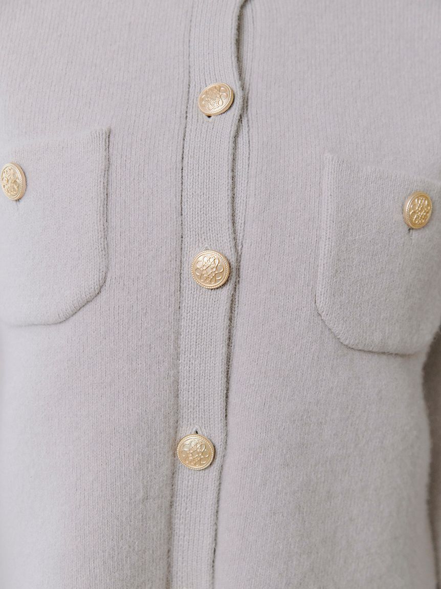 SNIDEL「フォックスニットジャケット」|ノーカラージャケット|