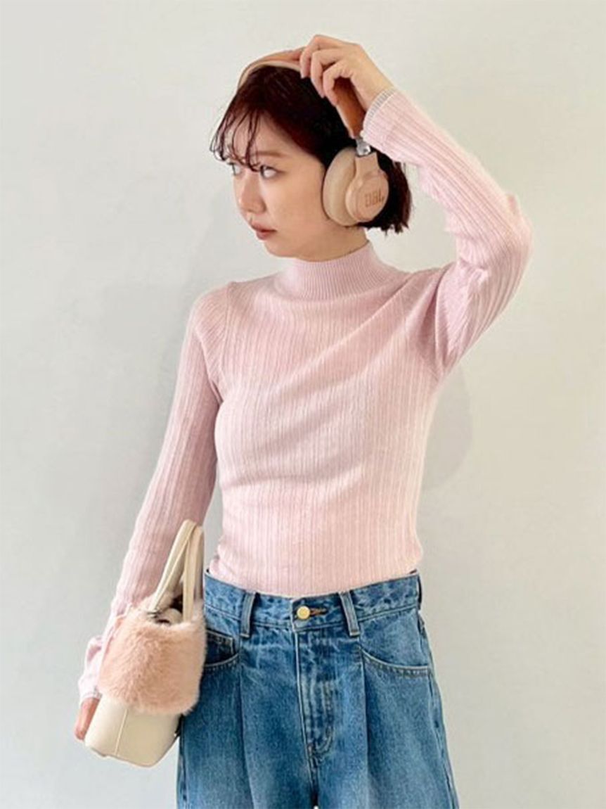 LILY BROWN「【WEB限定カラー】ランダムリブラメニットトップス」|ニット・セーター|