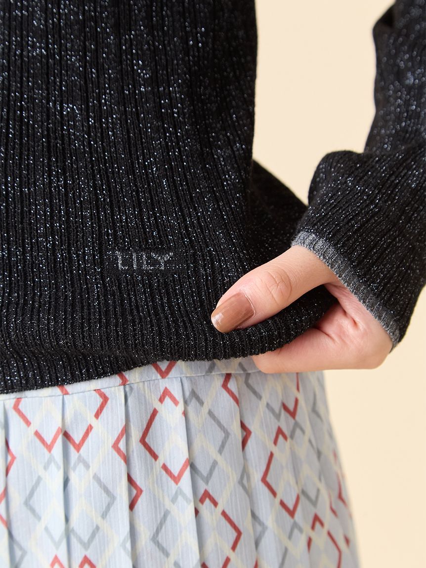 LILY BROWN「【WEB限定カラー】ランダムリブラメニットトップス」|ニット・セーター|