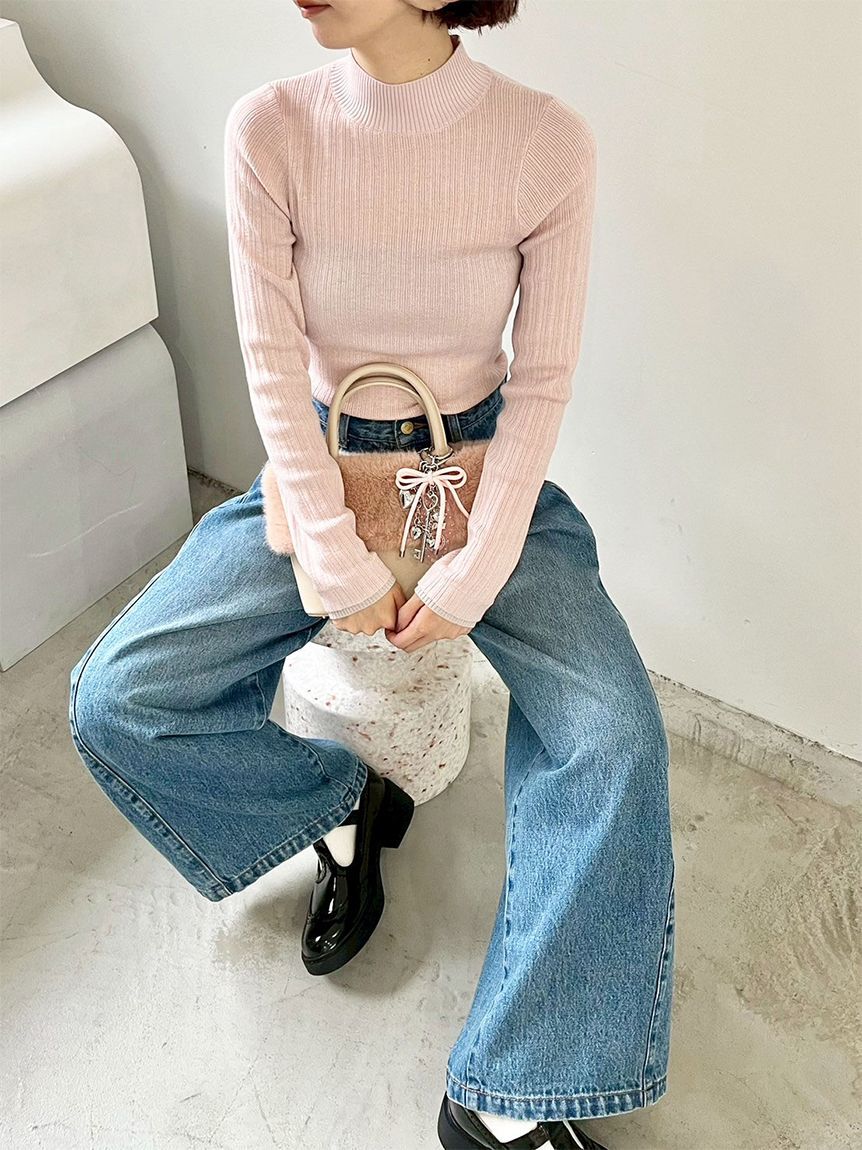 LILY BROWN「【WEB限定カラー】ランダムリブラメニットトップス」|ニット・セーター|