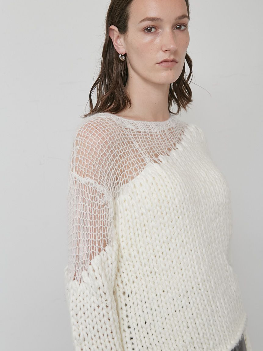 styling/「コンビクルーネックハンドニット」|ニット・セーター|