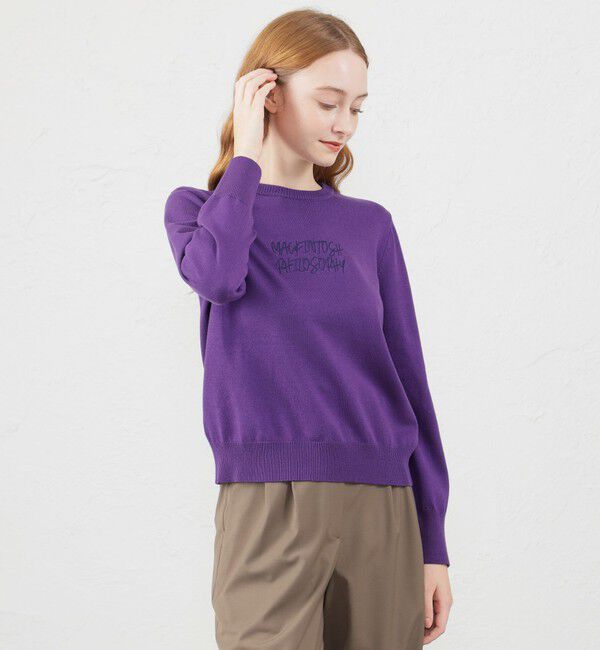 MACKINTOSH PHILOSOPHY「ライティングロゴニット」|ニット・セーター|パープル