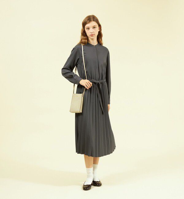 MACKINTOSH PHILOSOPHY「バンドカラープリーツサテンワンピース」|ワンピース|