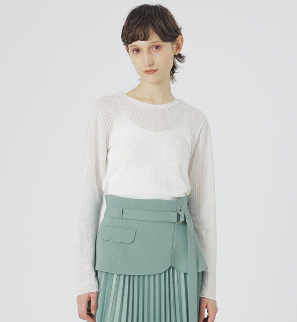  「シアーランダムリブ」|Tシャツ・カットソー|ホワイト