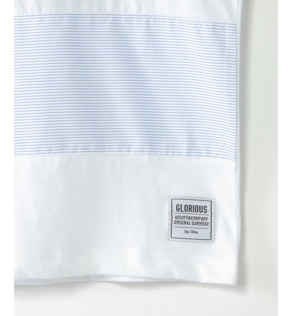 ikka kids「布帛ボーダー切り替えTシャツ（120~160cm）」|Tシャツ・カットソー|