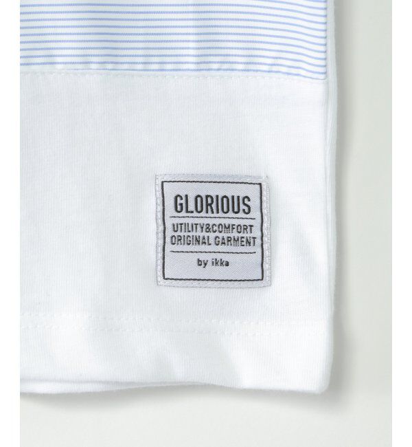 ikka kids「布帛ボーダー切り替えTシャツ（120~160cm）」|Tシャツ・カットソー|