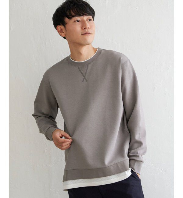 ikka「【抗菌防臭】GOKU楽ダンボールフェイクプルオーバー」|パーカー|