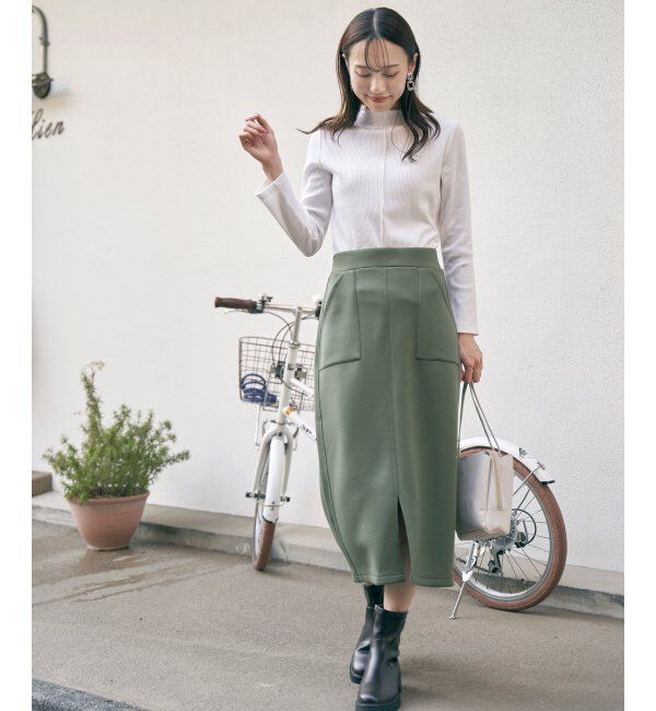 ikka「【洗濯機で洗える】GOKU楽ダンボールタイトスカート」|スカート|