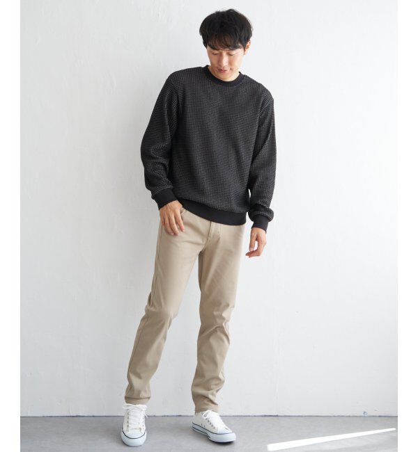 ikka「ビッグワッフルクルーネックプルオーバー」|パーカー|