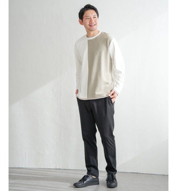 ikka「カツラギジャカード切り替えプルオーバー」|パーカー|