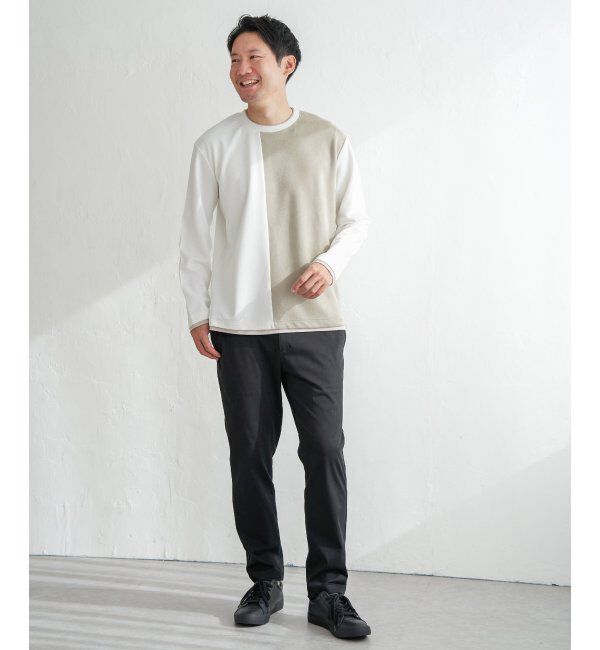 ikka「カツラギジャカード切り替えプルオーバー」|パーカー|