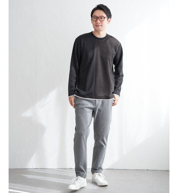 ikka「カツラギジャカード切り替えプルオーバー」|パーカー|