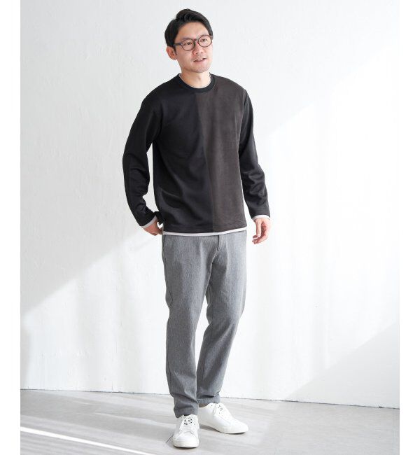 ikka「カツラギジャカード切り替えプルオーバー」|パーカー|