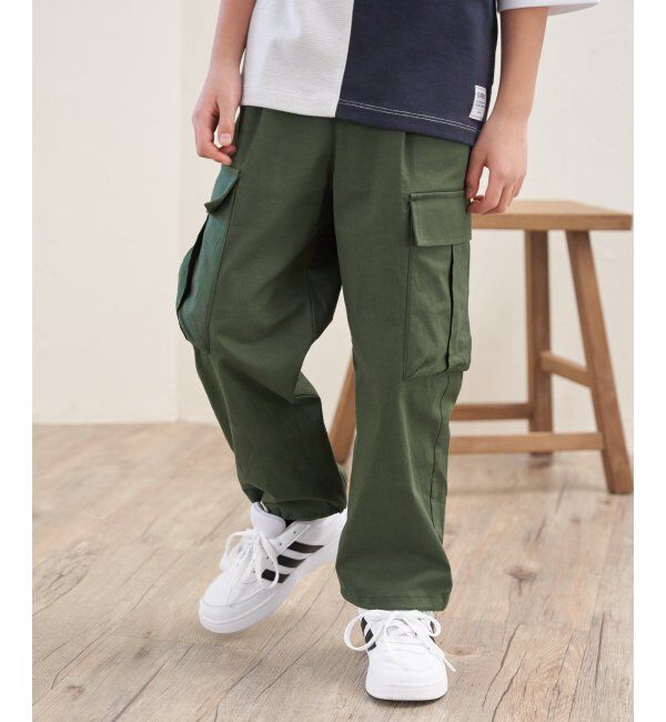 ikka kids「裾ドロストゆるカーゴパンツ（120~160cm）」|その他|カーキ