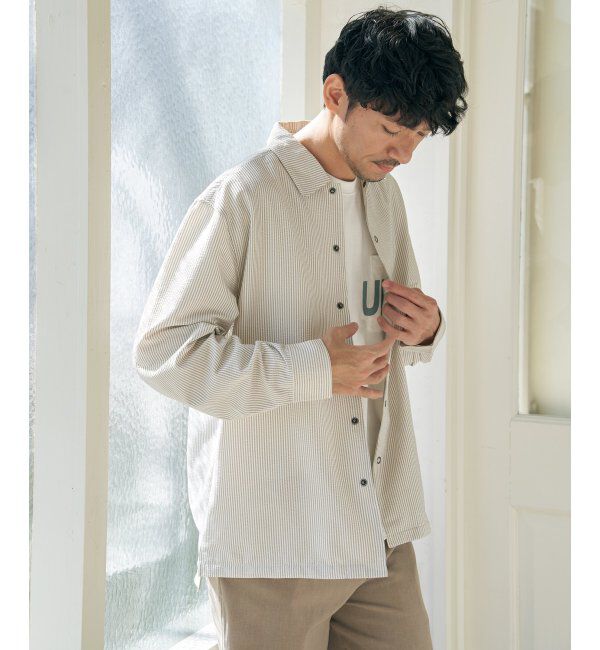 ikka「イージケアサッカースナップシャウター」|ブルゾン・スタジャン|ベージュ