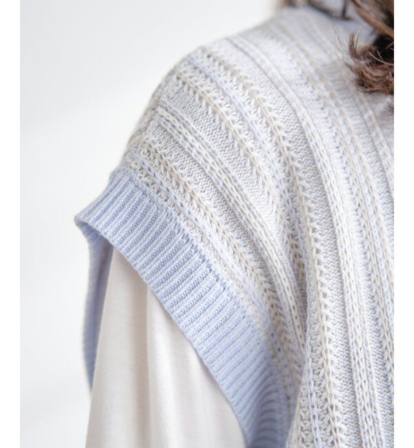 ikka「【雑誌InRed4月号掲載】【2点セット／親子おそろい】サイドボタンニットベストアンサンブル」|ニット・セーター|