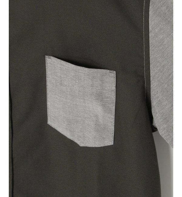 ikka「7分袖オックスブロックスチェック切り替えシャツ」|シャツ・ブラウス|