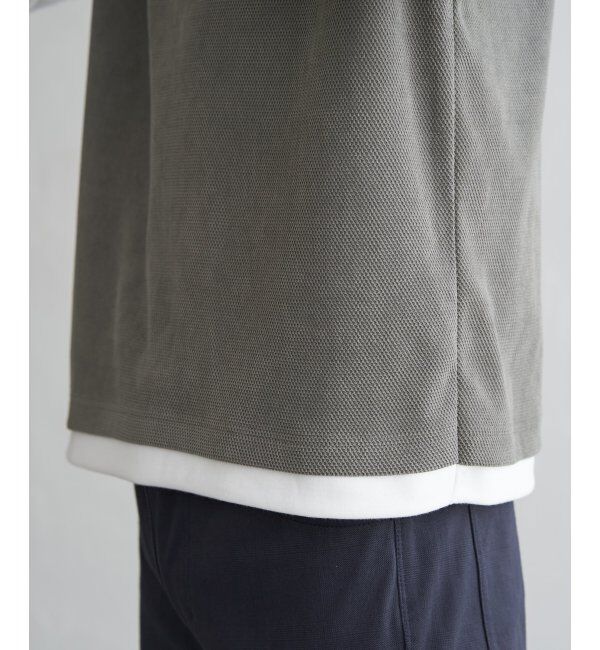 ikka「モール鹿の子フェイクベストロンT」|Tシャツ・カットソー|